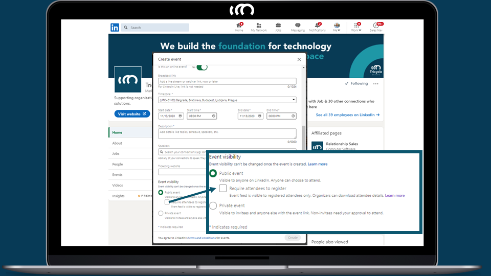 LinkedIn Events Form