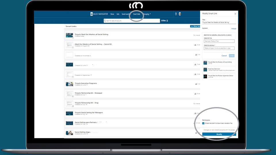 Grant Permissions in SmartLinks